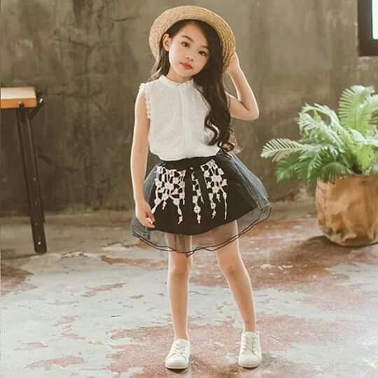SÉT CHÂN VÁY REN ÁO TRẮNG CHO BÉ (10-30KG)