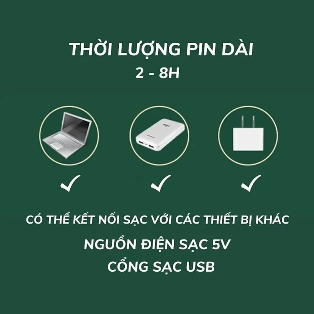 Quạt Tích Điện Để Bàn Mini Super Fan Gấp Gọn Có Thể Kéo Dài 3 Tốc Độ Gió Xoay 360 Cổng Sạc Usb Tiện Dụng