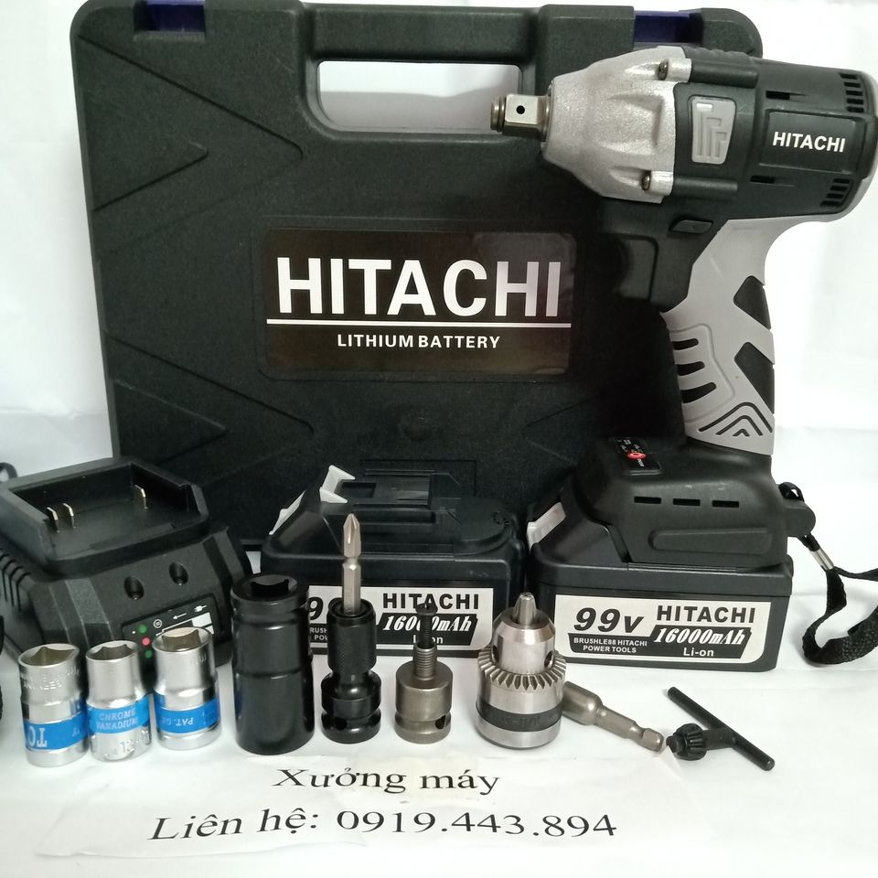 Bộ máy siết bulong Hitachi không chổi than