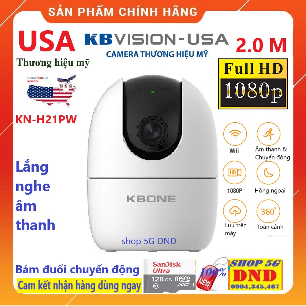 >> BÁO GIÁ V2010 CAMERA 2.0MP HỖ TRỢ KẾT NỐI WIFI (VANTECH), CAMERA WIFI ROBOT VANTECH V2010 2.0MEGAPIXEL TÍCH HỢP CÒI BÁ | Shopee Lazada Sendo Tiki mới nhất 62 Camera IP WIFI KBVISION - KBONE KN-H21PW 2.0Mpx FULL HD 1080P - Bám chuyển động - Phát hiện con người (AI) - Phát hiện âm thanh - Tích hợp còi hú - Hỗ trợ 256GB (Shop kèm 128GB, 64GB Tùy chọn) - (BH 5 năm) Chính hãng 1 triệu%