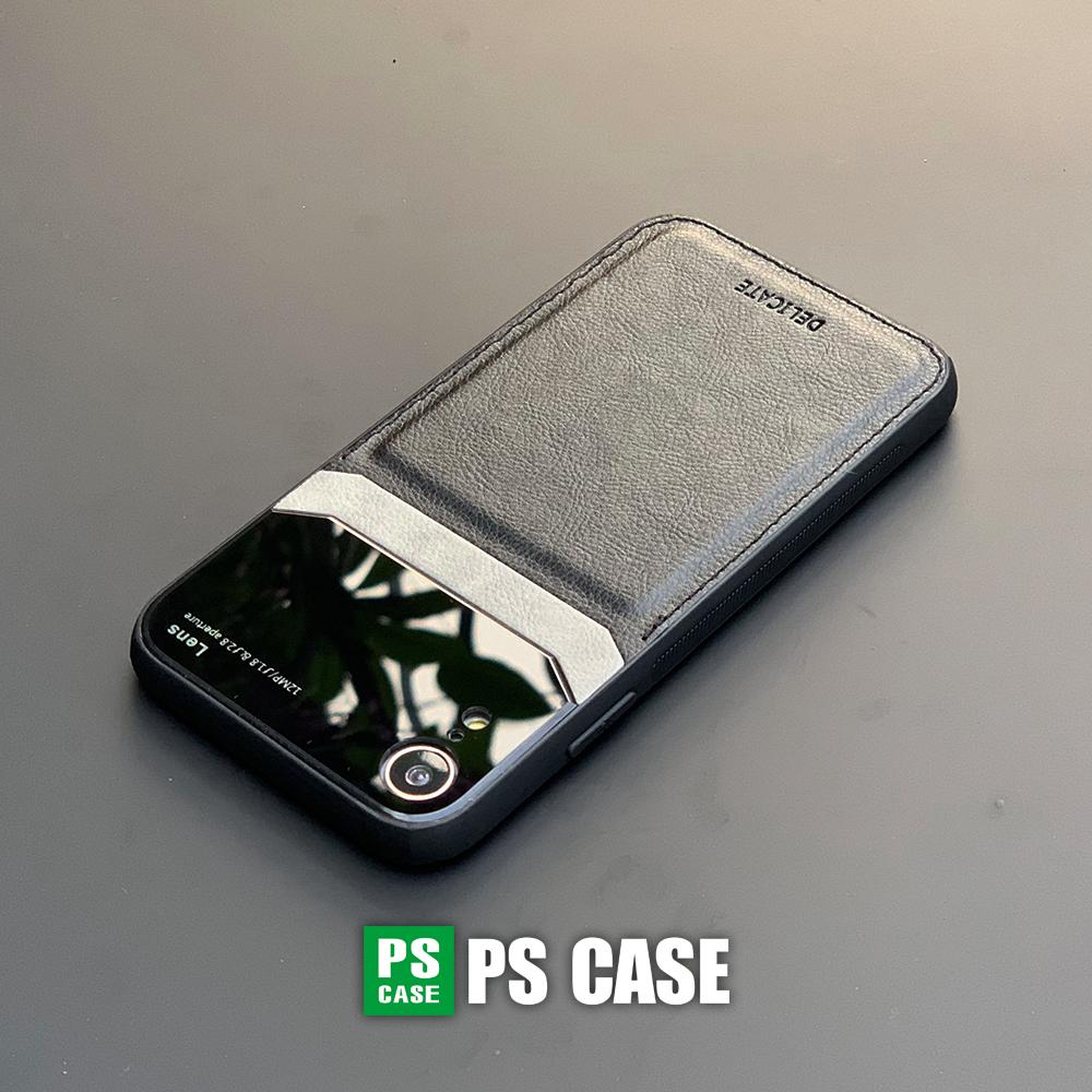 Ốp lưng da kính cao cấp dành cho iPhone XR - Màu đen - PS Case Phân Phối