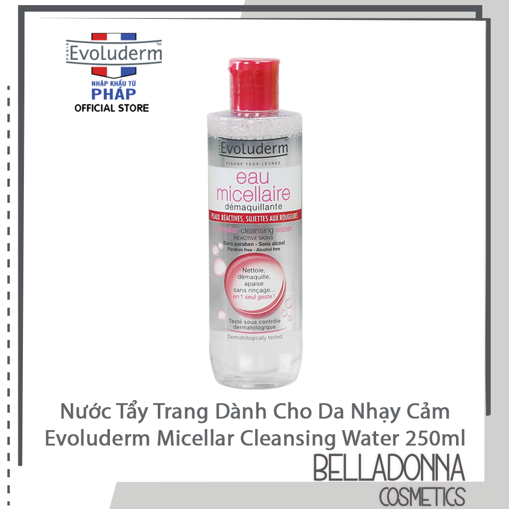 Nước Tẩy Trang Dành Cho Da Nhạy Cảm Evoluderm Micellar Cleansing Water Reactive Skin 250ml