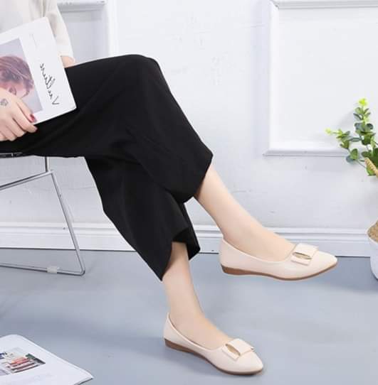 Giày búp bê da mềm đế cao su êm chân cao 2p