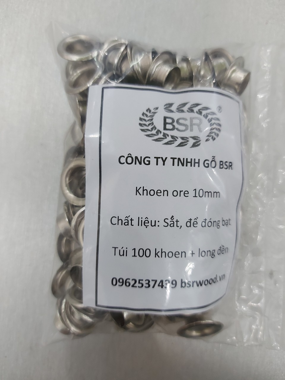 [HCM]Khoen khuy Ore Bằng SẮT 10mm Túi bao gồm 100 cái khoen và 100 cái long đền chuyên bấm bạt bấm vải BSR-SONGSONG4
