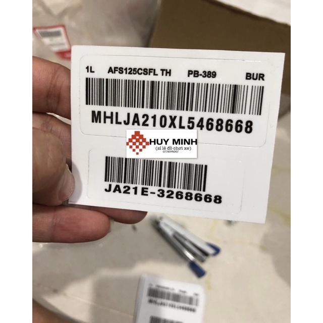 Tem mã vạch dán dè sau, tem QR xe wave 125i