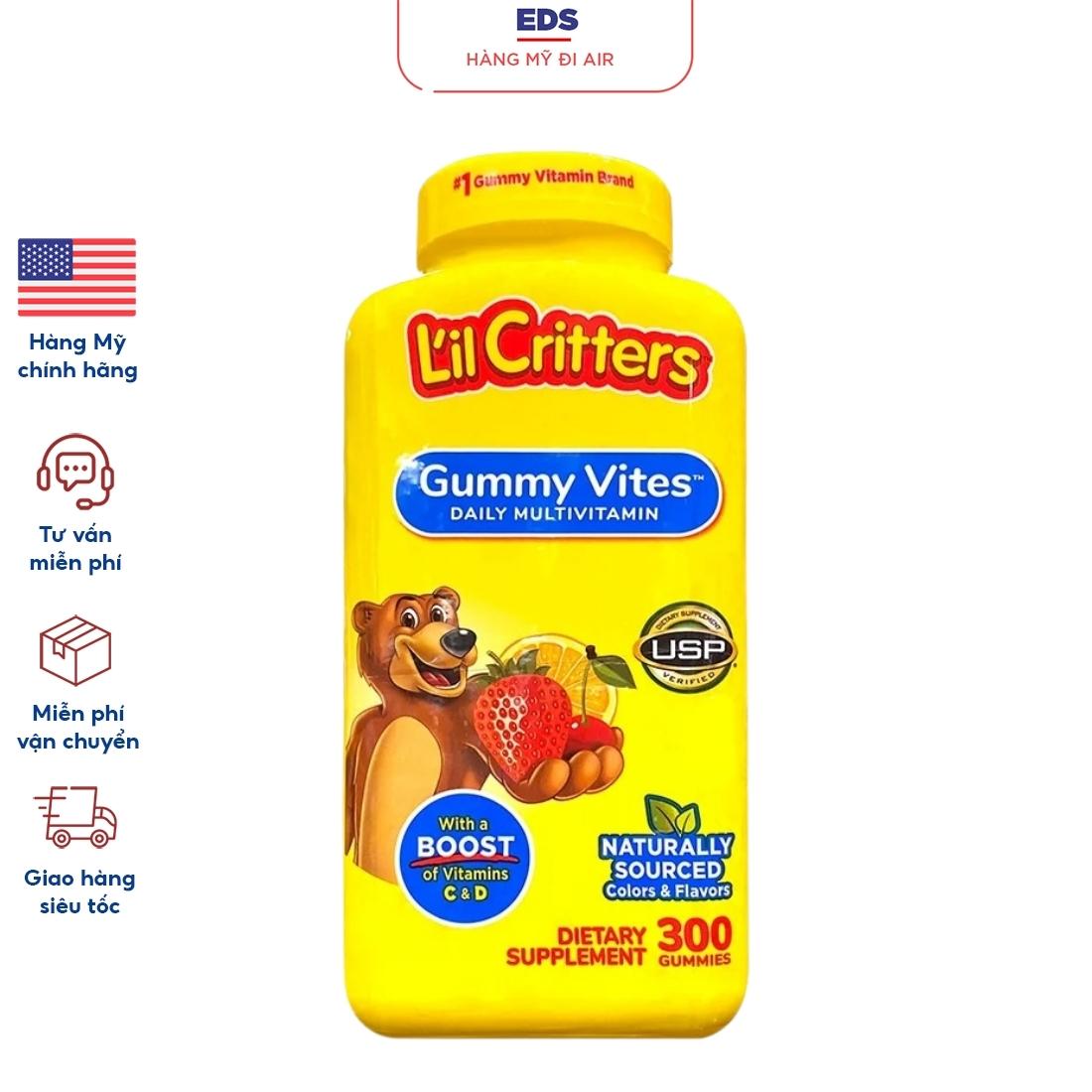 Kẹo dẻo gấu bổ sung vitamin  tổng hợp cho bé date 9/2025 L'il Critters Gummy Vites  - EDS Hàng Mỹ