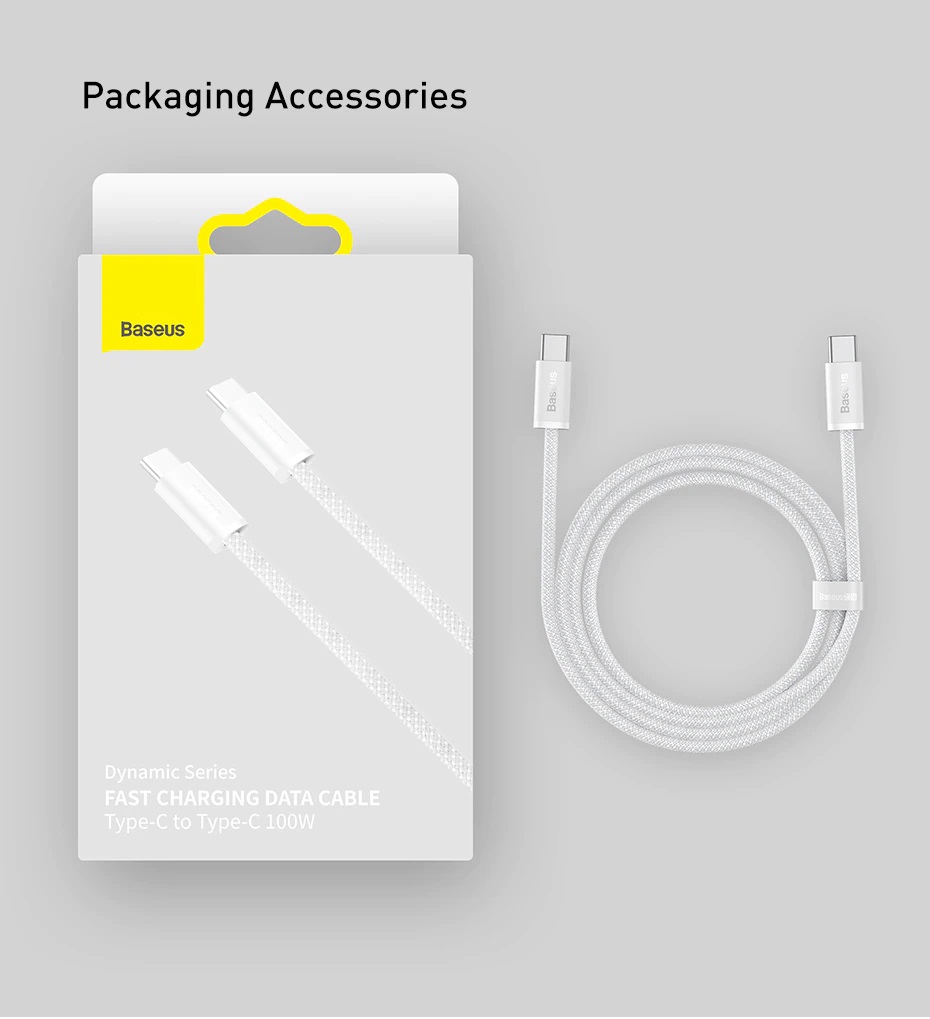 Cáp sạc nhanh Baseus Type C 100W, Baseus Dynamic Series Fast Charging Data Cable Type C to Type C 100W dây dù chống rối, đứt gãy