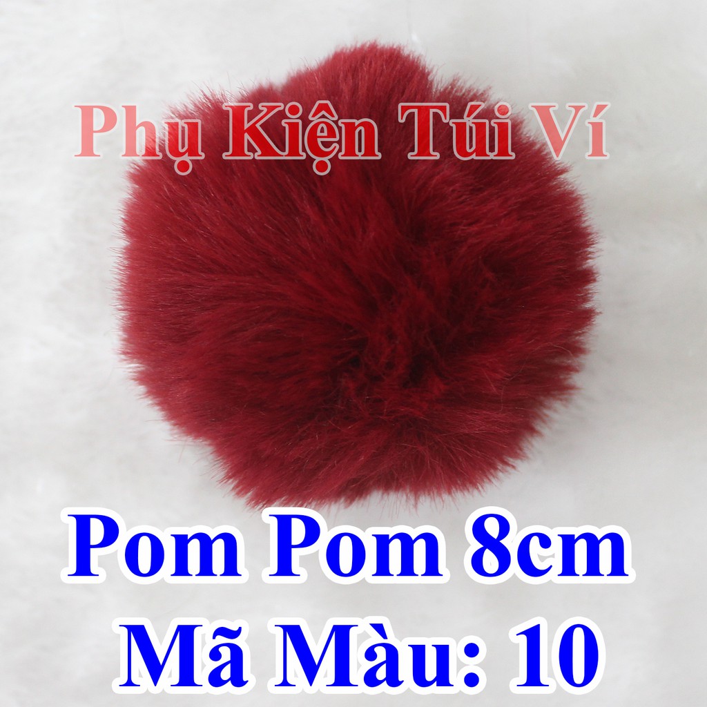 Pom pom trơn 8cm làm đồ handmade