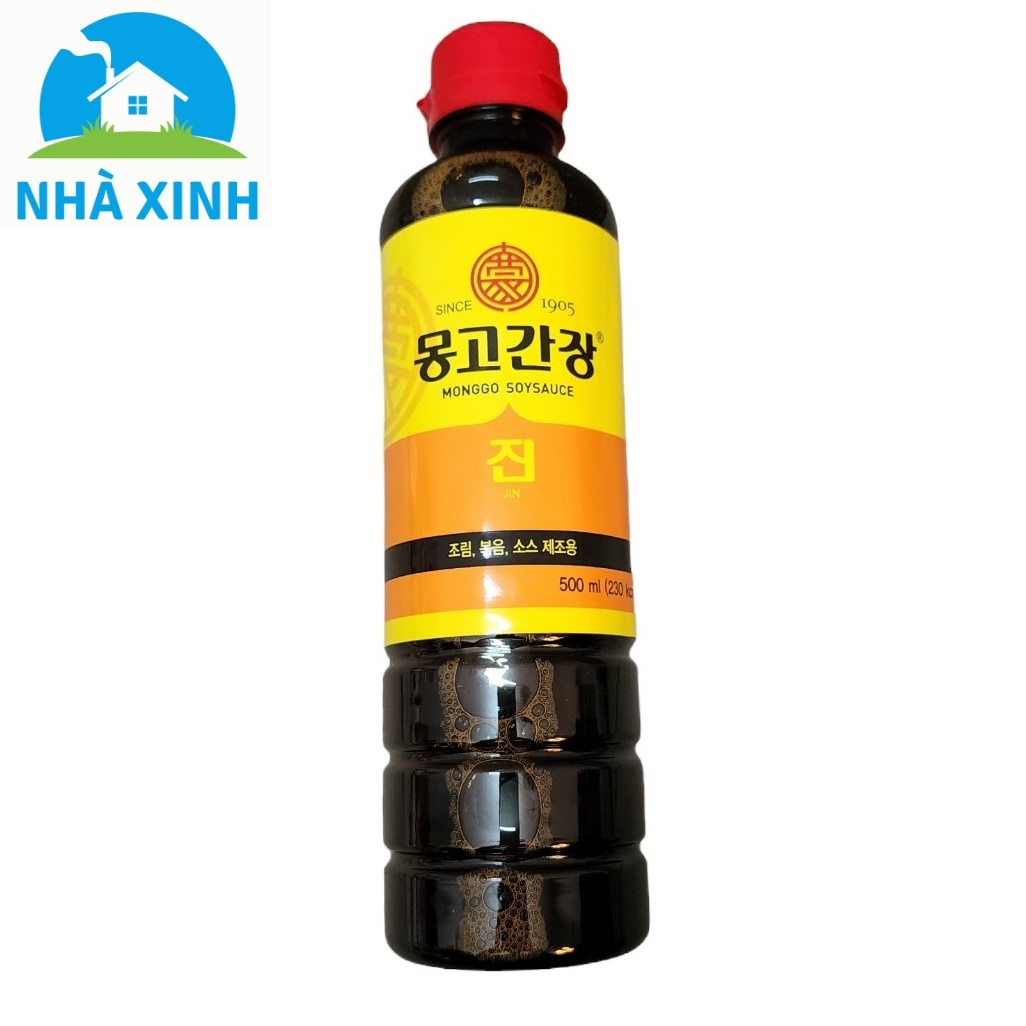 Nước tương Jin Monggo Soysauce 500ml (Nước tương truyền thống từ năm 1905 tại Hàn Quốc)