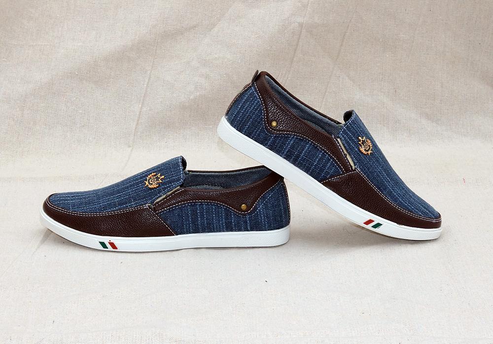 Giày lười vải nam- giày mọi, Lười thể thao ( Xanh Jean mã MD2 JeanX)