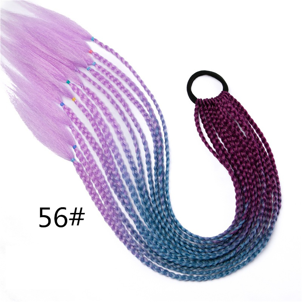 HUAII Thời trang Gradient màu tóc Mũ nón màu Twist Headdress Tóc giả bẩn Mở rộng tóc giả Phụ kiện trang sức tóc Tóc đuôi ngựa bện