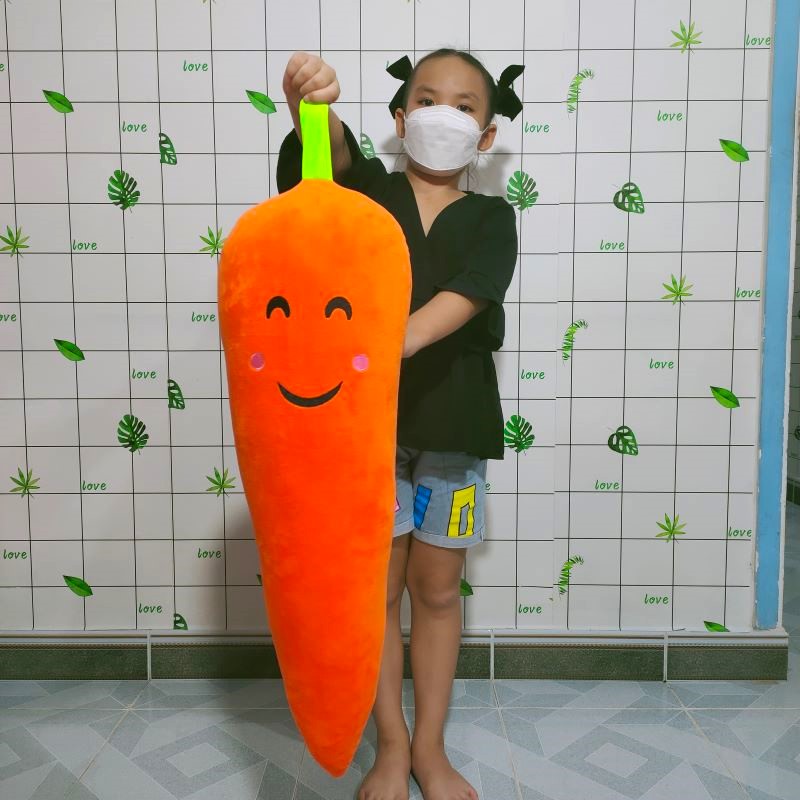 Gối ôm cho bé gối ôm cà rốt 75cm đồ chơi cà rốt nhồi bông size lớn cao cấp vải mịn