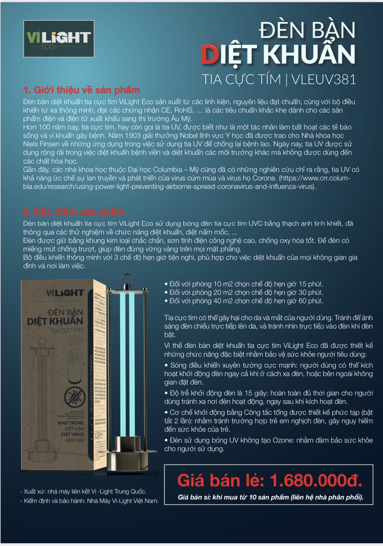 [HCM]ĐÈN UV DIỆT KHUẨN (Cực Tím)