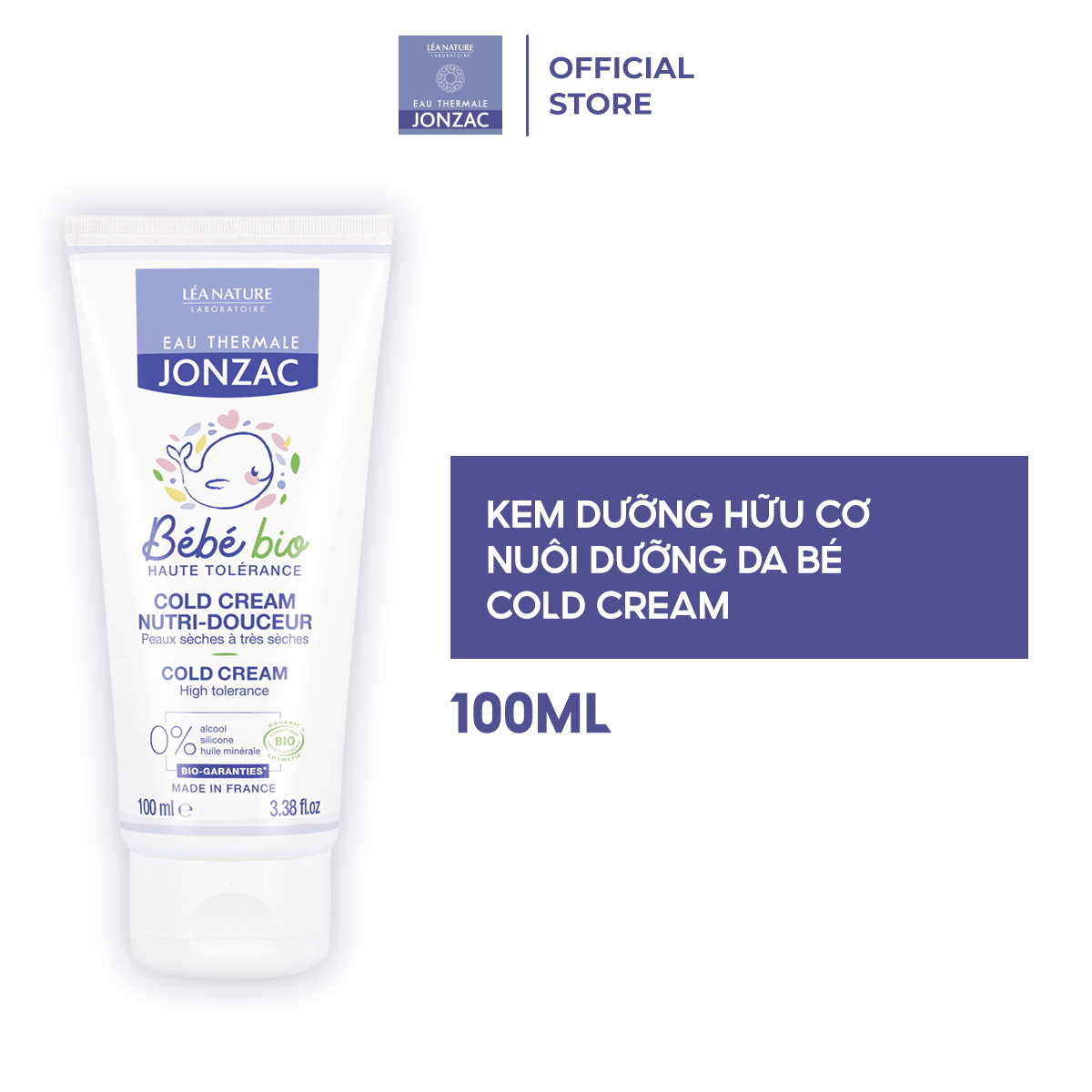 Jonzac Bébé Bio Cold Cream Nutri-Douceur 100ml