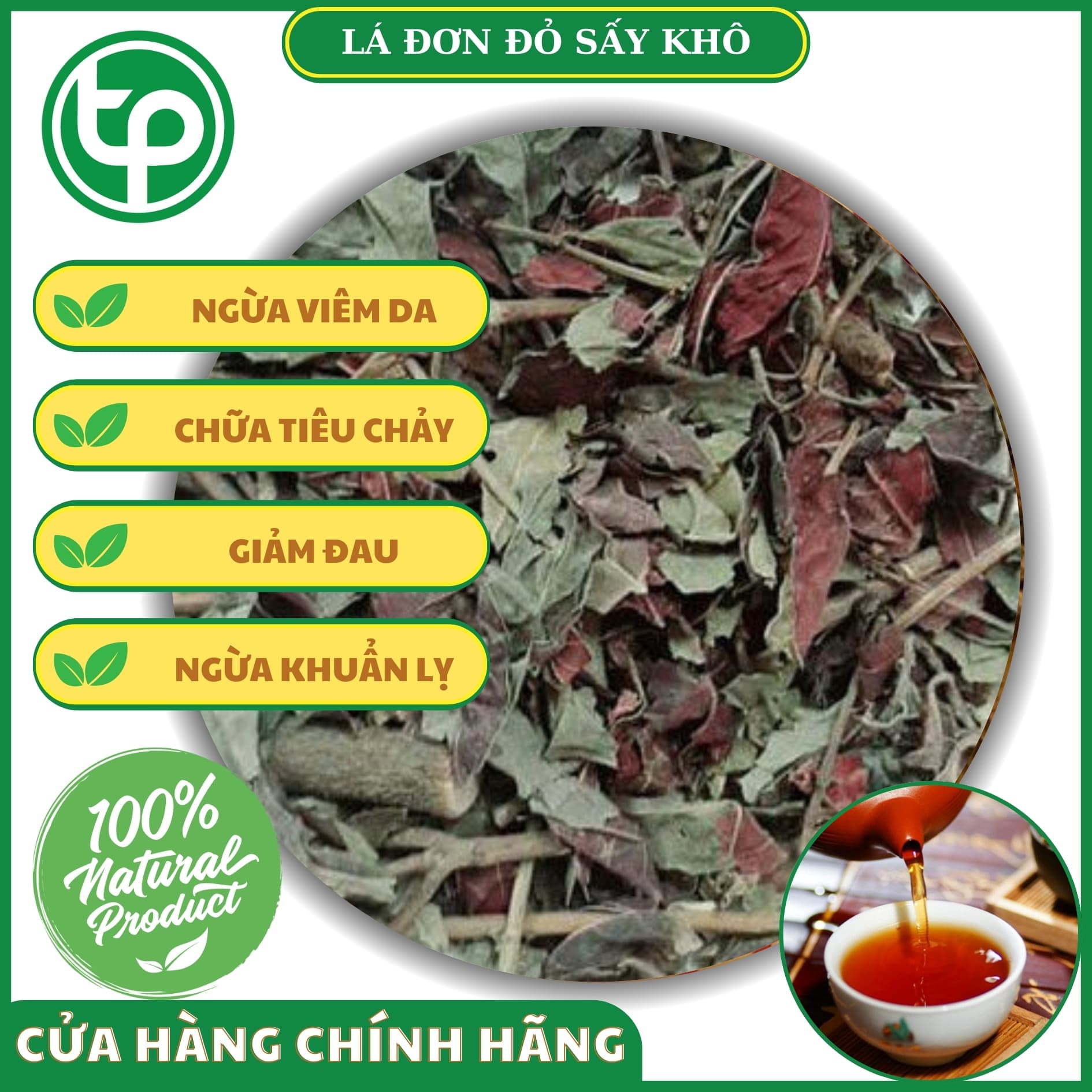 Lá đơn đỏ khô túi nhỏ loại 100g - Thảo Dược Tấn Phát