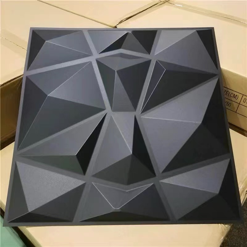 Tấm ốp tường PVC 3D Đen/KT 50x50cm