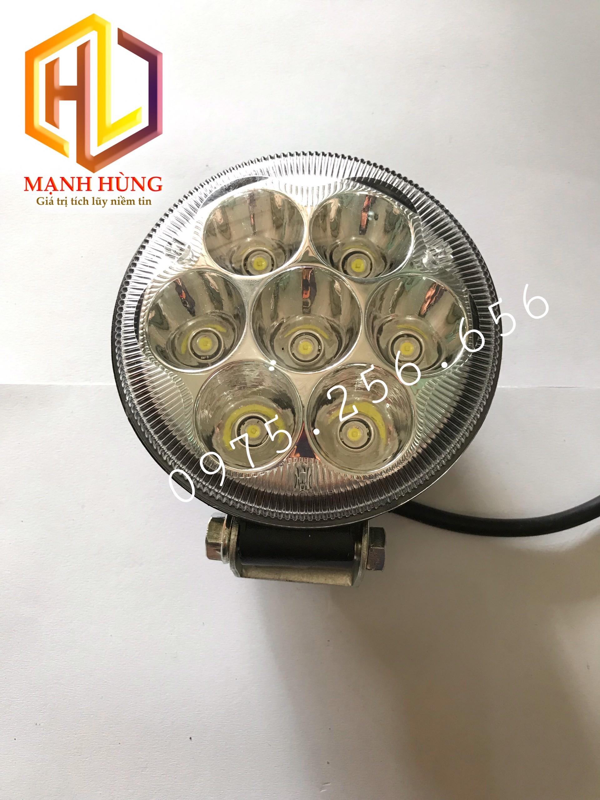 Đèn gầm 7 mắt trắng lõm (Cái) Đèn gầm đèn led bar đèn trợ sáng 7 bóng tròn lõm