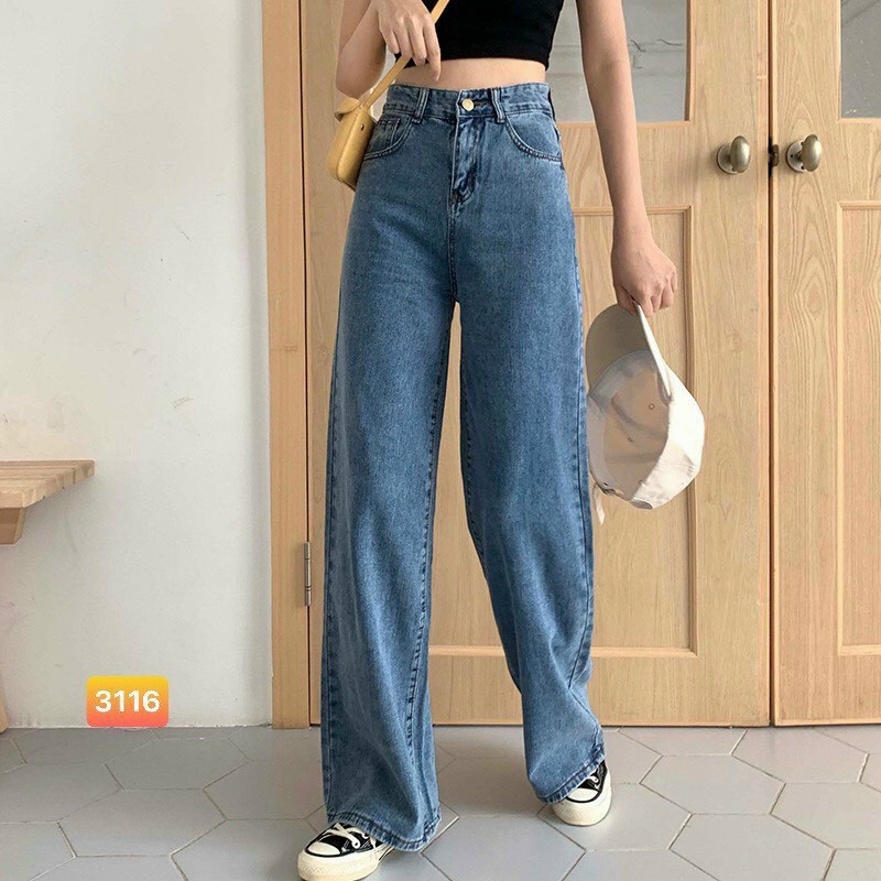 Quần baggy jean nữ cao cấp thời trang