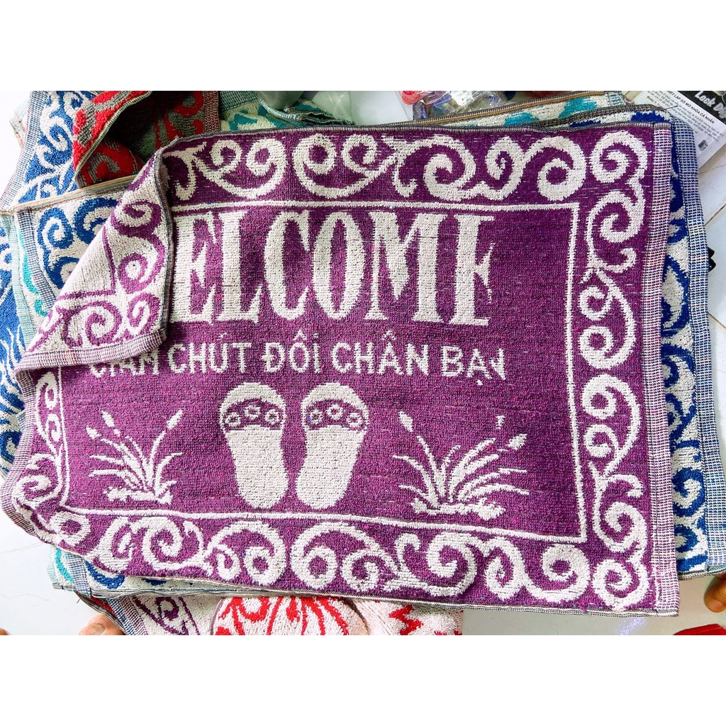 Combo 5 miếng thảm chùi chân WELLCOME ( 40x60)