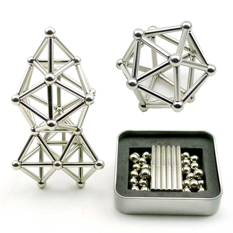 Bộ đồ chơi xếp hình Buckybar 27 viên bi và 36 thanh nam châm