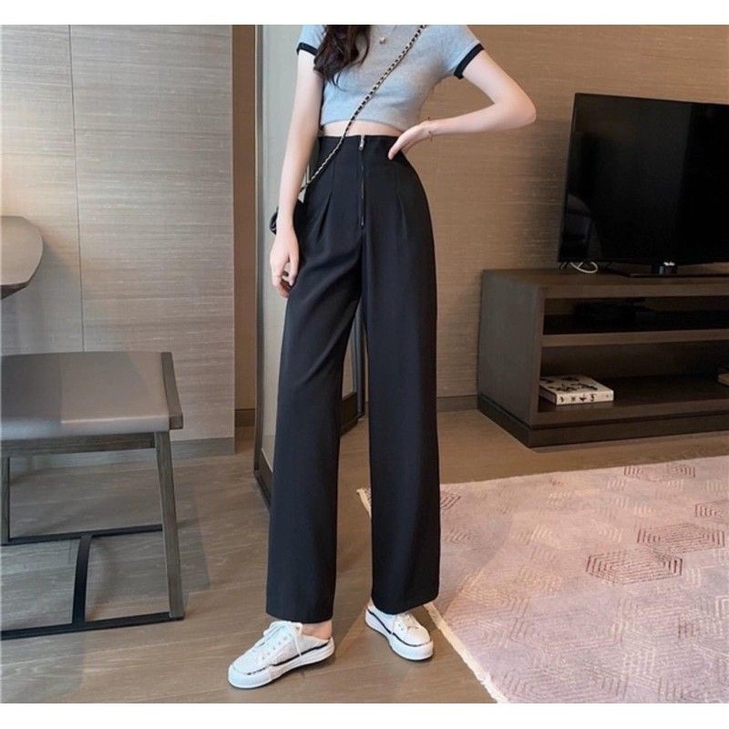 ❣ Quần ống suông cạp gen bụng khóa trước