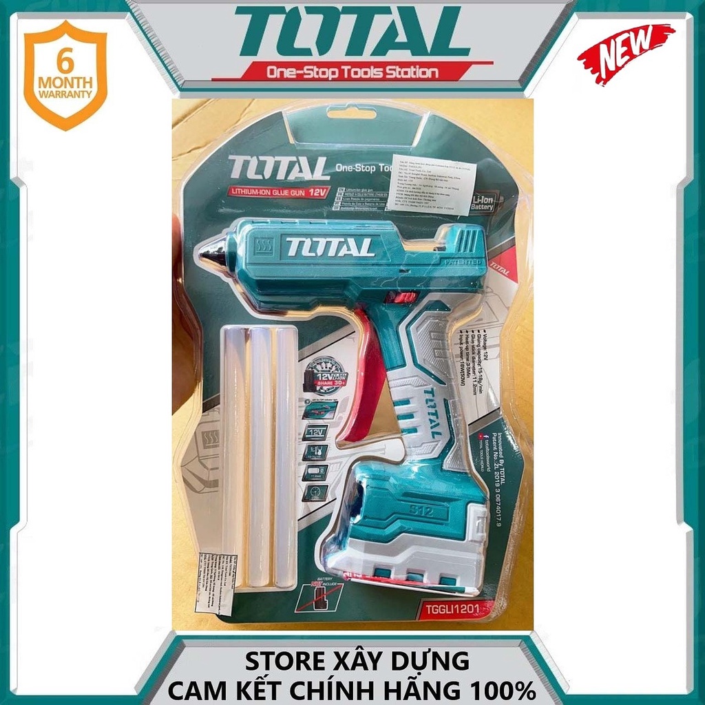 Súng bắn keo pin s12 12v 11,2mm total tggli1201- hàng chính hãng