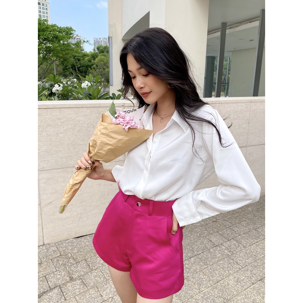 [ LAZXuhuong02 giảm 25K /199K] ÁO SƠ MI TRẮNG CÔNG SỞ LỤA SILK JAMES SHIRT SM69W