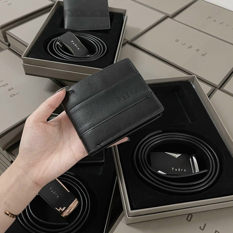Combo Ví Da Thắt Lưng Nam Fullbox hình chụp thật