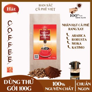[Dùng thử 100g] Cà phê bột rang xay nguyên chất chuẩn ngon Hat Coffee, đậm, đắng, mạnh, gồm nhân hạt cà phê Arabica, Robusta, Moka, Katimo thumbnail
