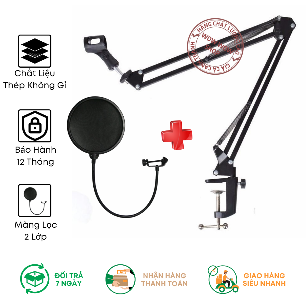 [HCM]COMBO CHÂN KẸP MIC THU ÂM VÀ MÀNG LỌC