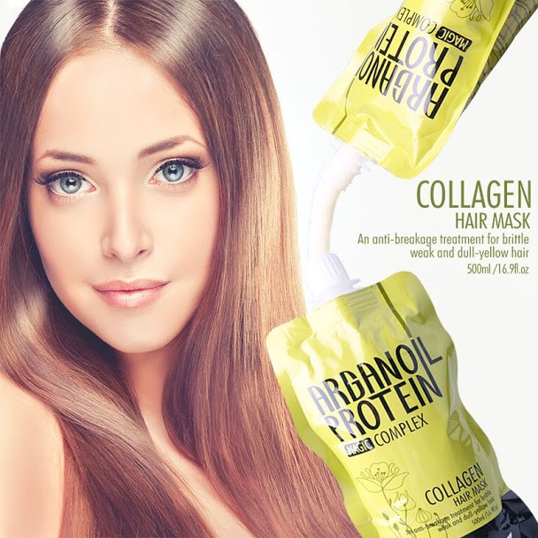 Dầu Hấp Ủ Tóc Collagen Delofil Arganoil Protein Siêu Mượt 500Ml