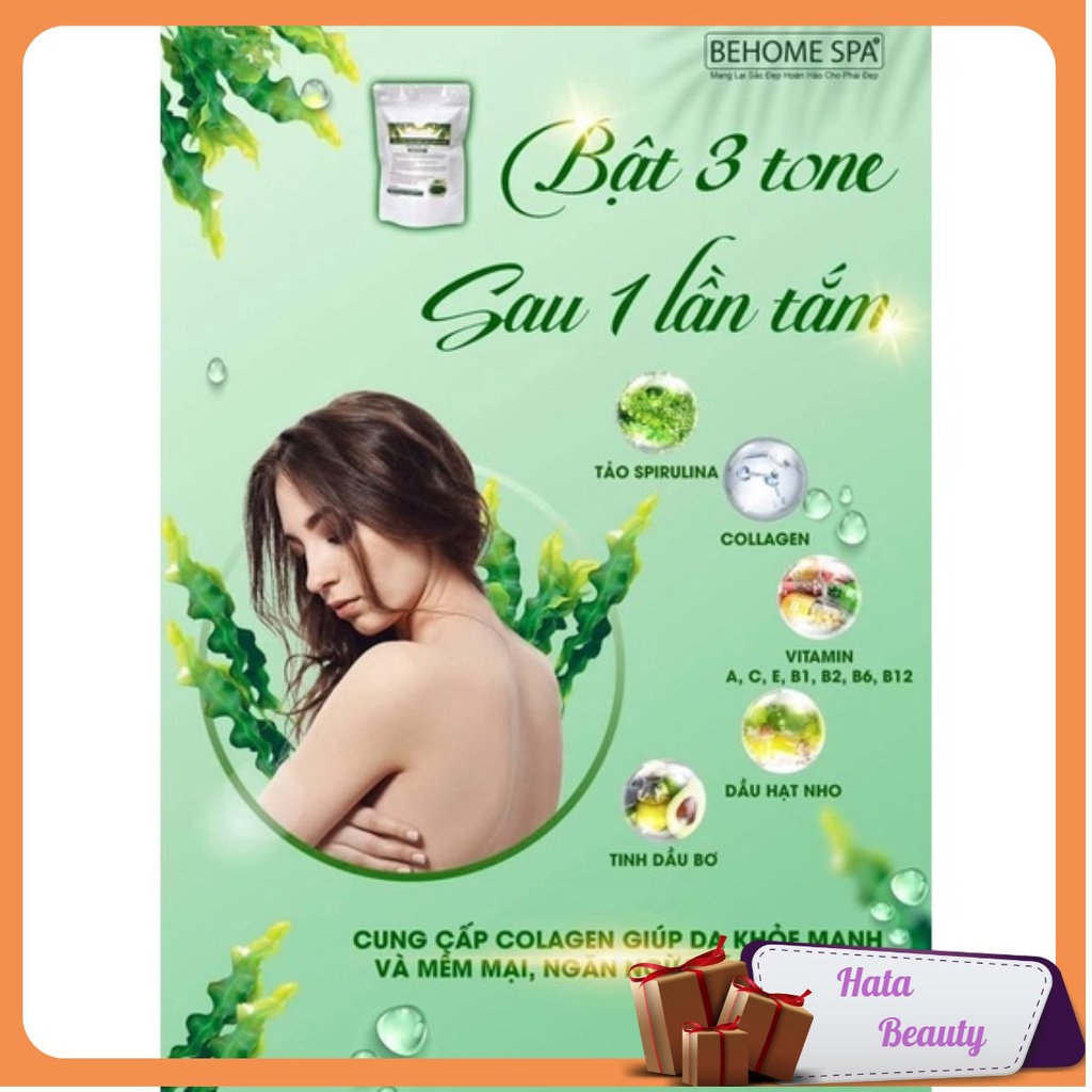 Tắm trắng tảo diệp lục collagen behomespa - freeship