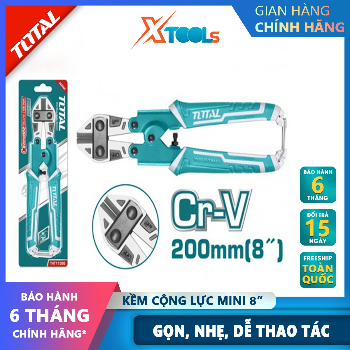 Nippers plus Force mini total THT11386 pliers iron plus force size 8 inch, CRV steel, hand wrap rubber non-slip cutting iron, religious, press power cord [XTools] [xsafe]