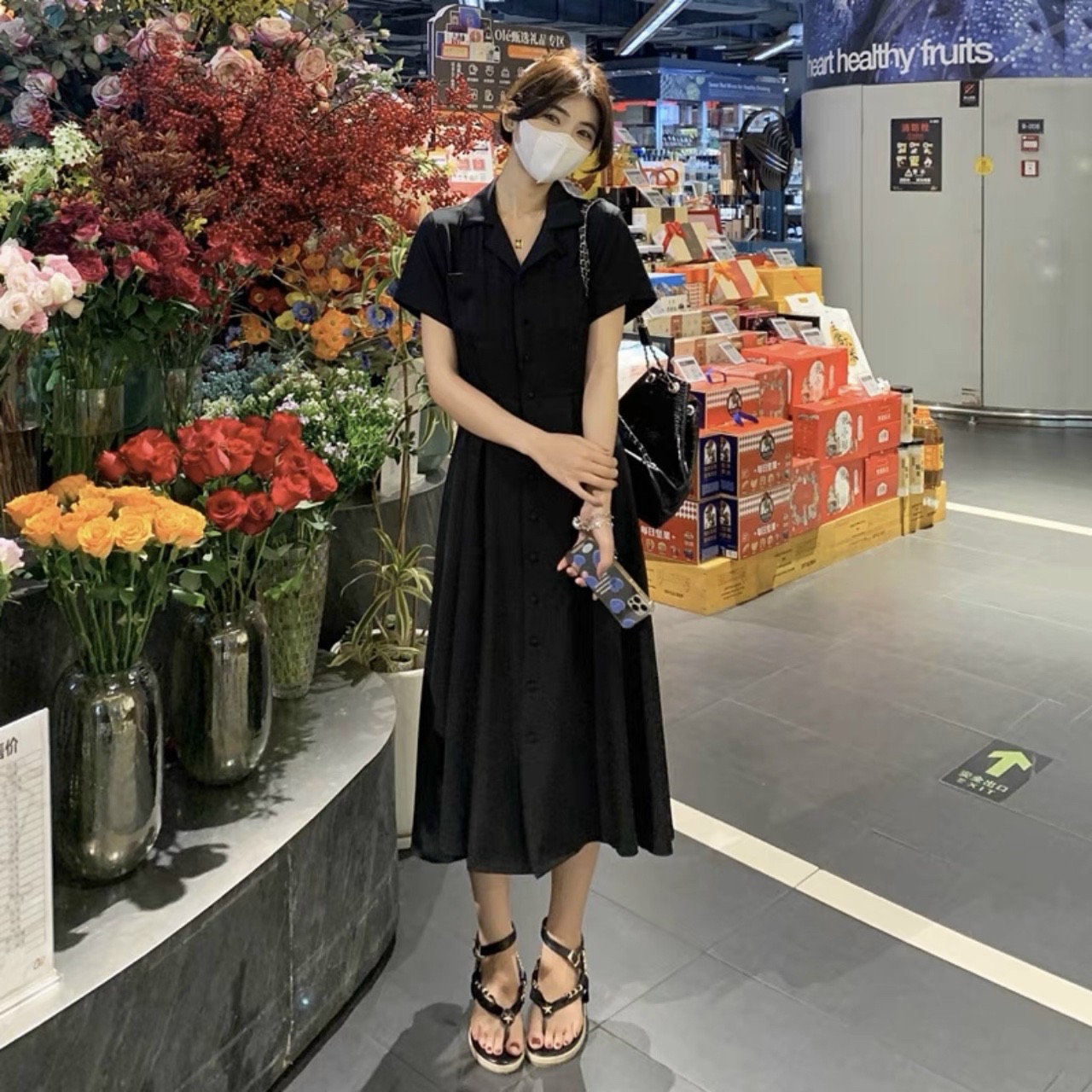 Đầm sơ mi túi mổ 2 màu