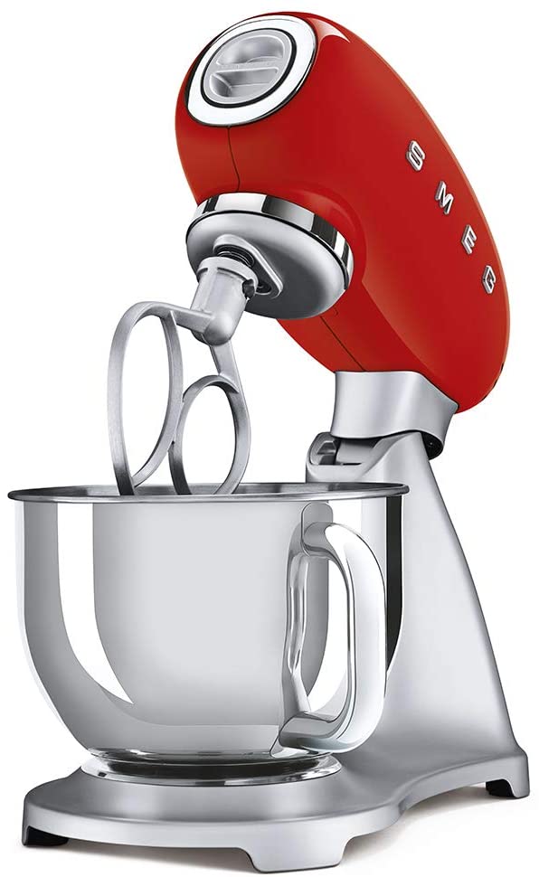 [Trả góp 0%]Máy trôn bột màu đỏ smeg SMF02RDEU