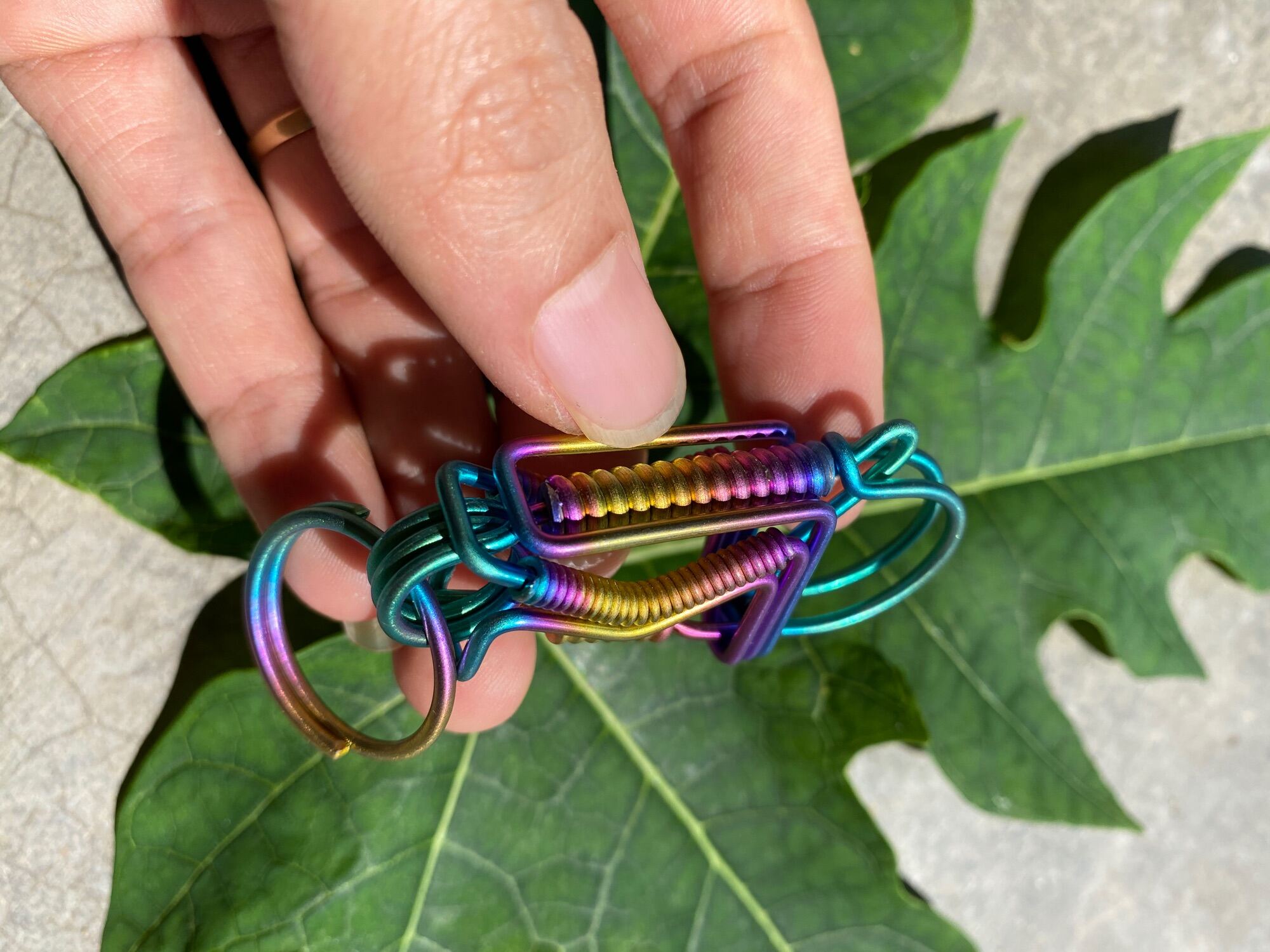 Edc simple Móc Khóa Titan Thủ Công Độc Lạ