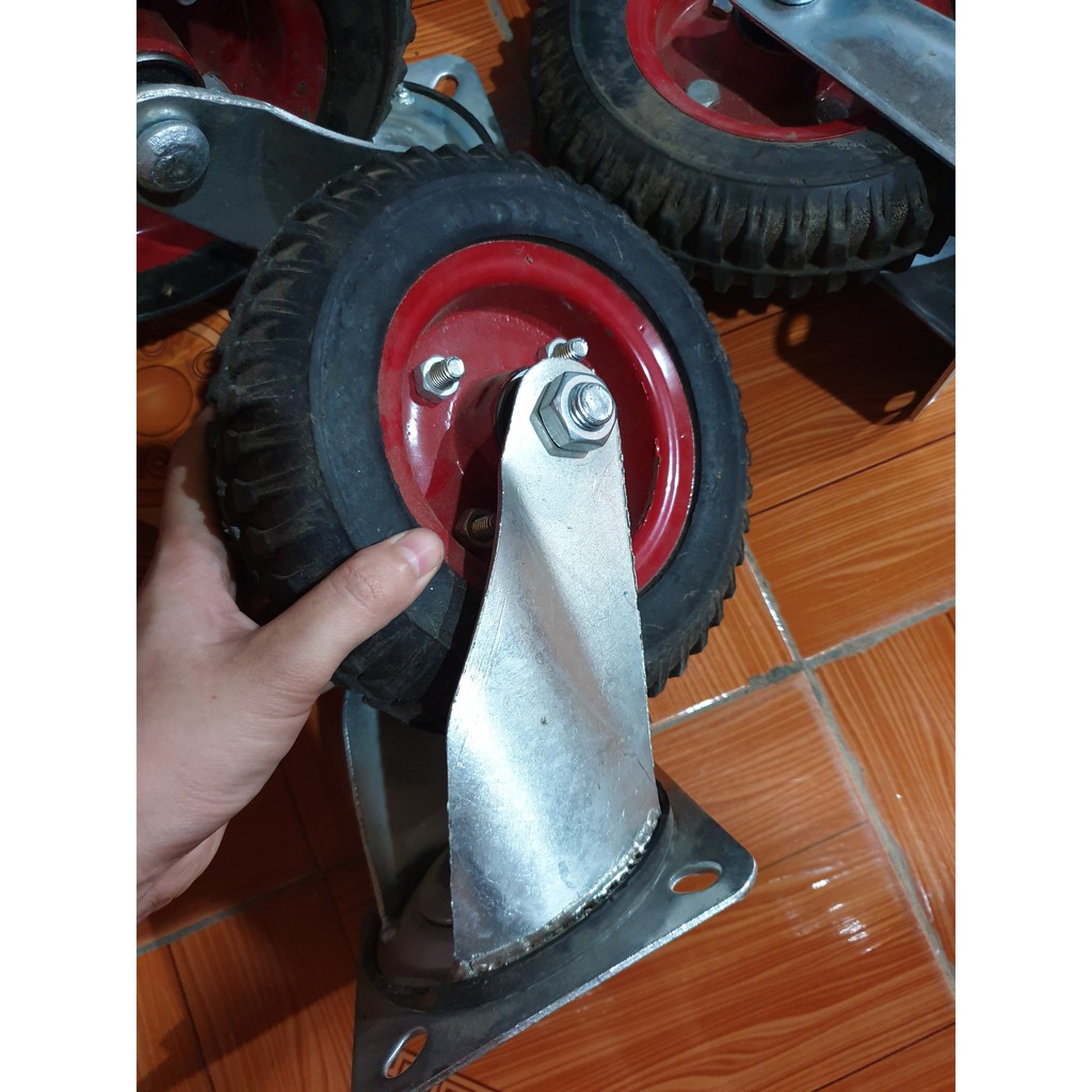 GIẢM 50% Bánh xe đẩy hàng 200mm xoay 360 độ hai bánh có khóa