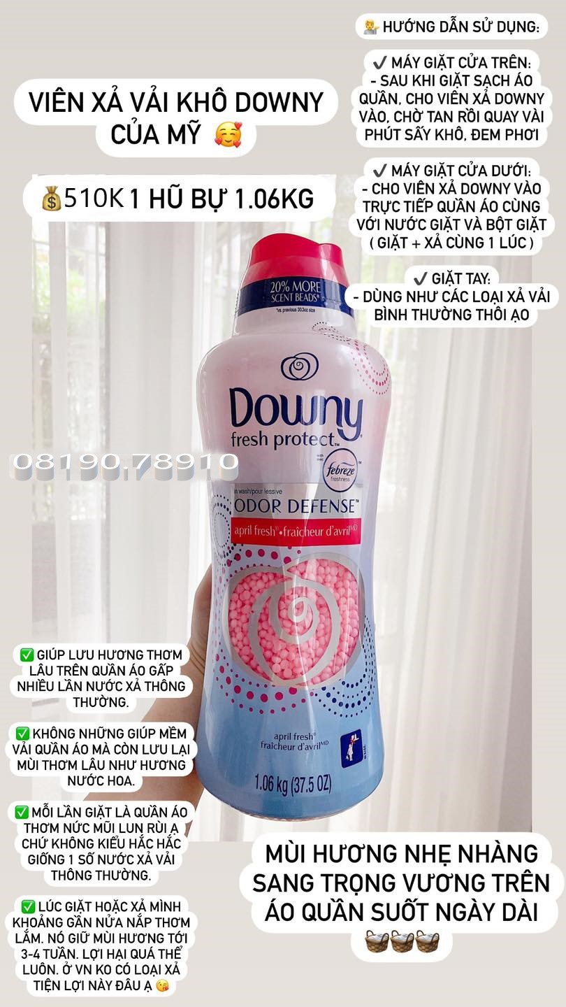 🌸🌱☘️ VIÊN XẢ VẢI DOWNY MỸ 1.06KG 🌸🌱☘️