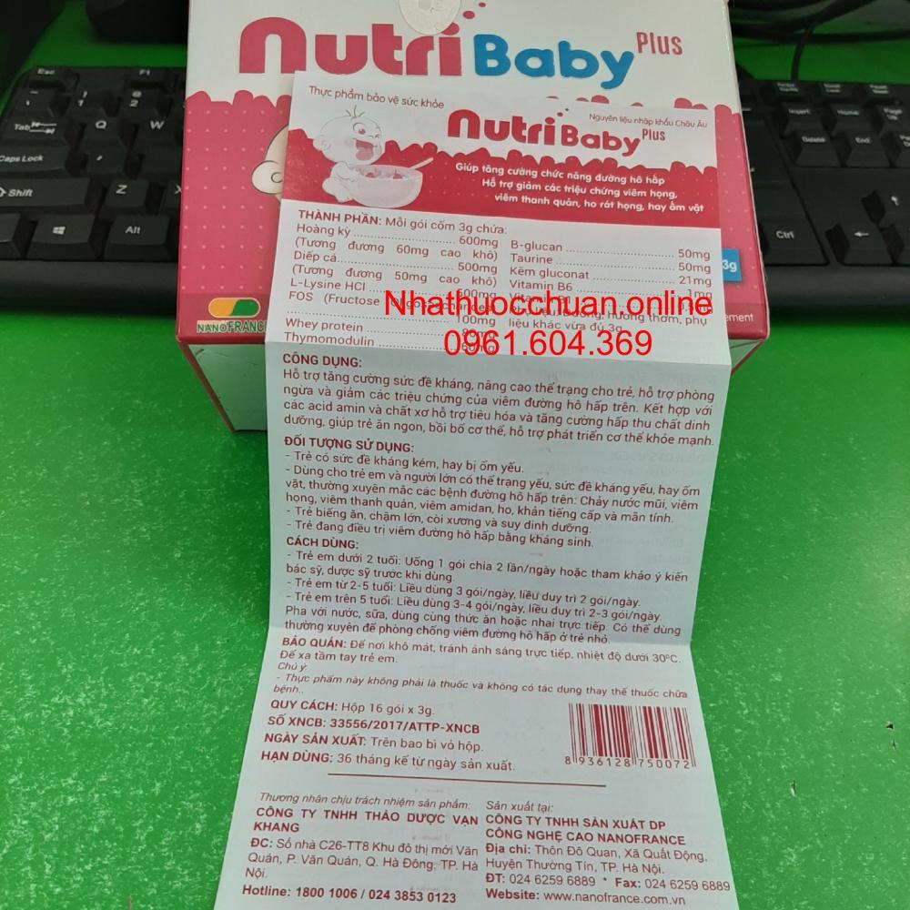Cốm vi sinh NutriBaby Plus ( Hộp 16 gói)