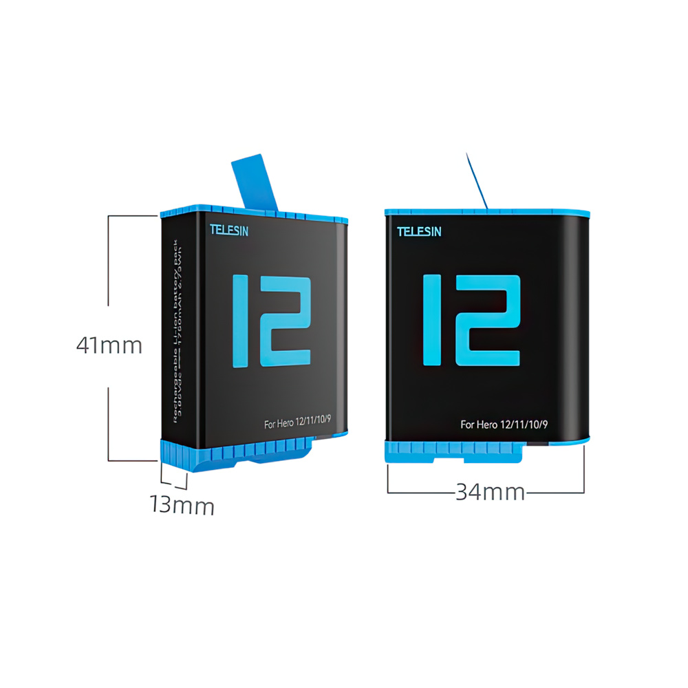 PIN GOPRO 12 / 11 / 10 / 9 / 8 / 7 / 6 / 5 TELESIN (1750MAH) V3