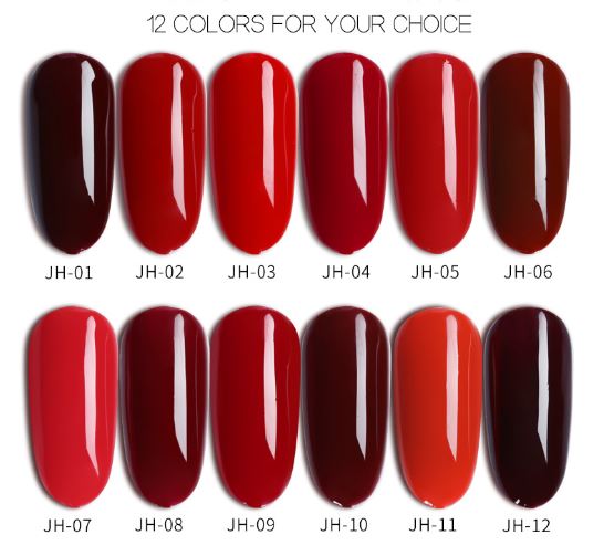 Sơn gel AS lẻ màu đỏ set 12 mã JH