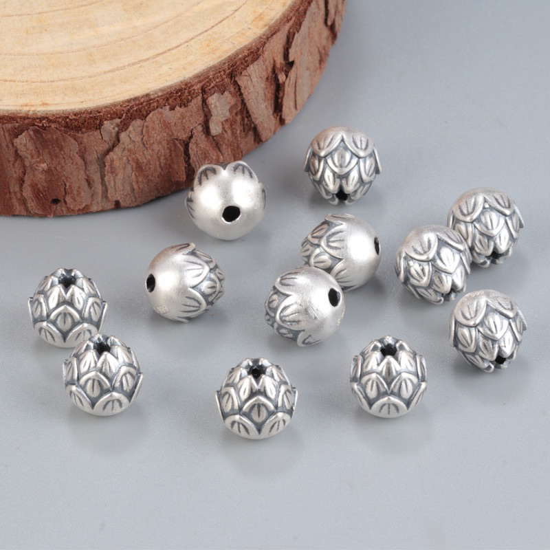 [S925] Charm bạc 3D - hoa sen - MH808