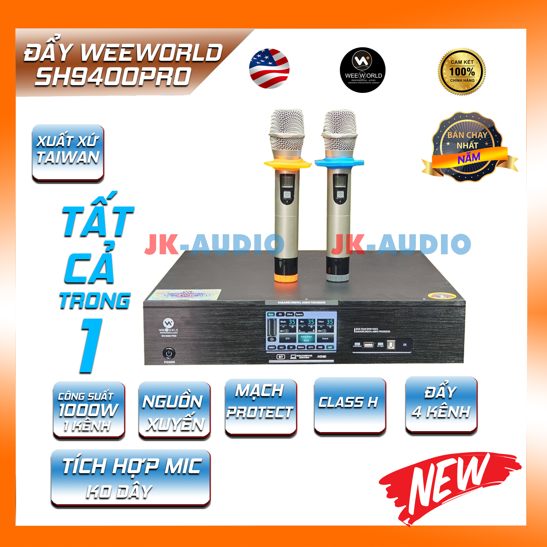 [FREESHIP+ TẶNG DÂY KẾT NỐI] CỤC ĐẨY LIỀN VANG WEEWORLD SH9400Pro [VẬN CHUYỂN TOÀN QUỐC - TRẢ GÓP CHỈ TỪ 1%]