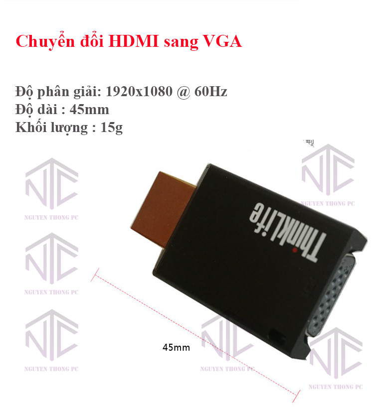 Cáp chuyển đổi Type - C sang HDMI/VGA/USB 3.0 LENOVO Thinkplus ntc137191