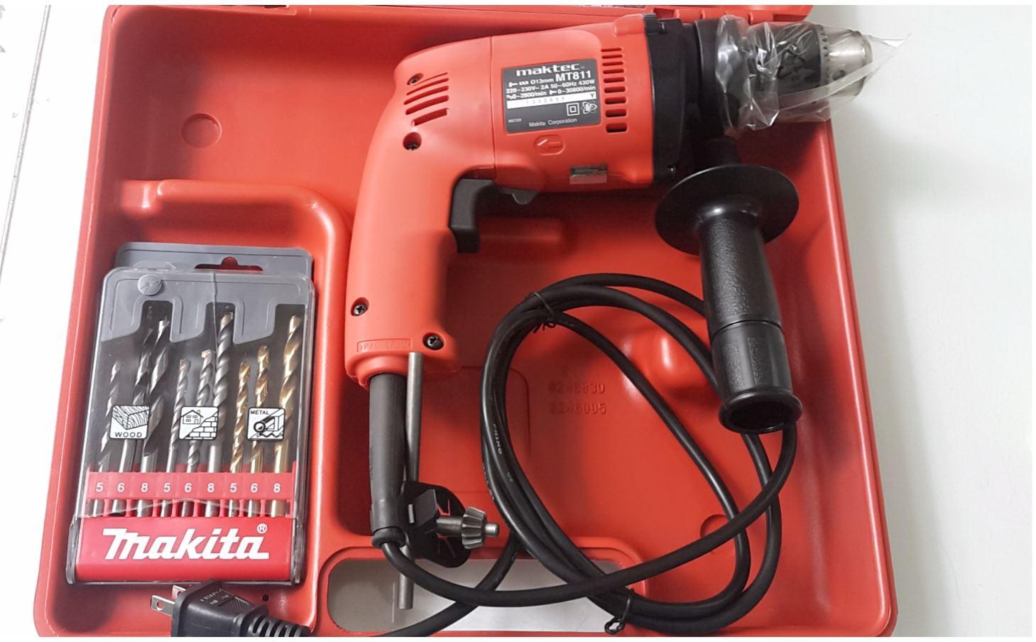 Bộ máy khoan động lực Maktec MT811KX1 (Nhật Bản) Tặng hộp nhựa và bộ mũi khoan Makita 9 món