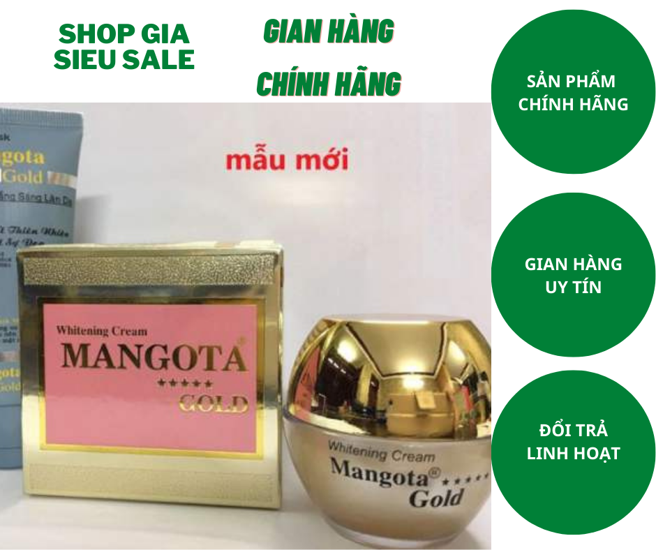 Kem trắng da mặt bạch ngọc liên mangota 15g gold mẫu mới