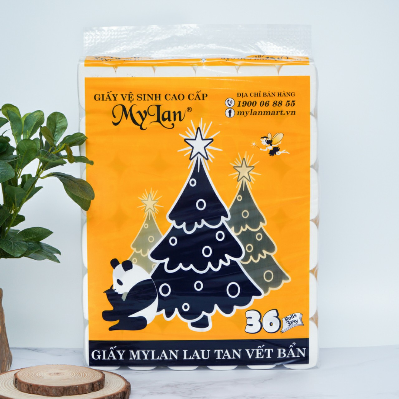 Giấy Vệ Sinh My Lan Gấu Thông 4 Lớp - (36 Cuộn/Xách)