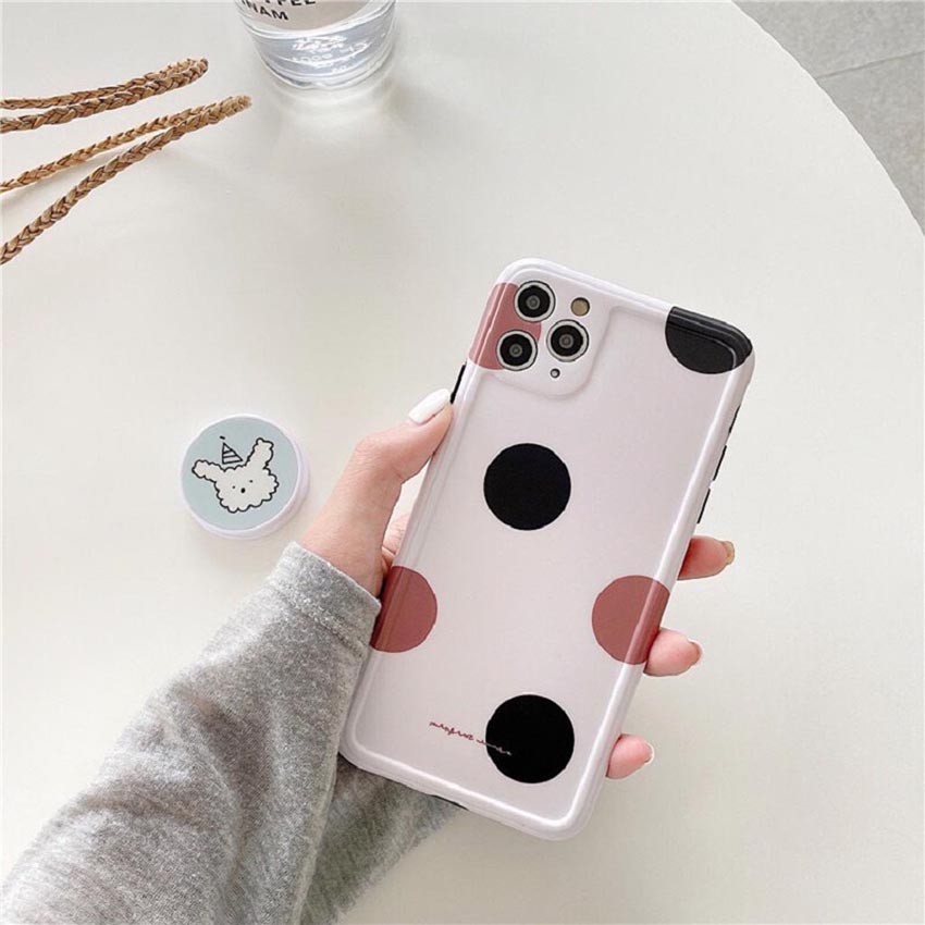 Ốp lưng iphone cao cấp full viền  ốp silicon chấm bi kèm pop dành cho iphone6/ iphone 6 plus/ iphone 7/ iphone 7plus/ iphone 8/ iphone 8plus/ iphone X/ iphone Xs max/ iphone 11/ iphone 11 pro/ iphone 11 pro max