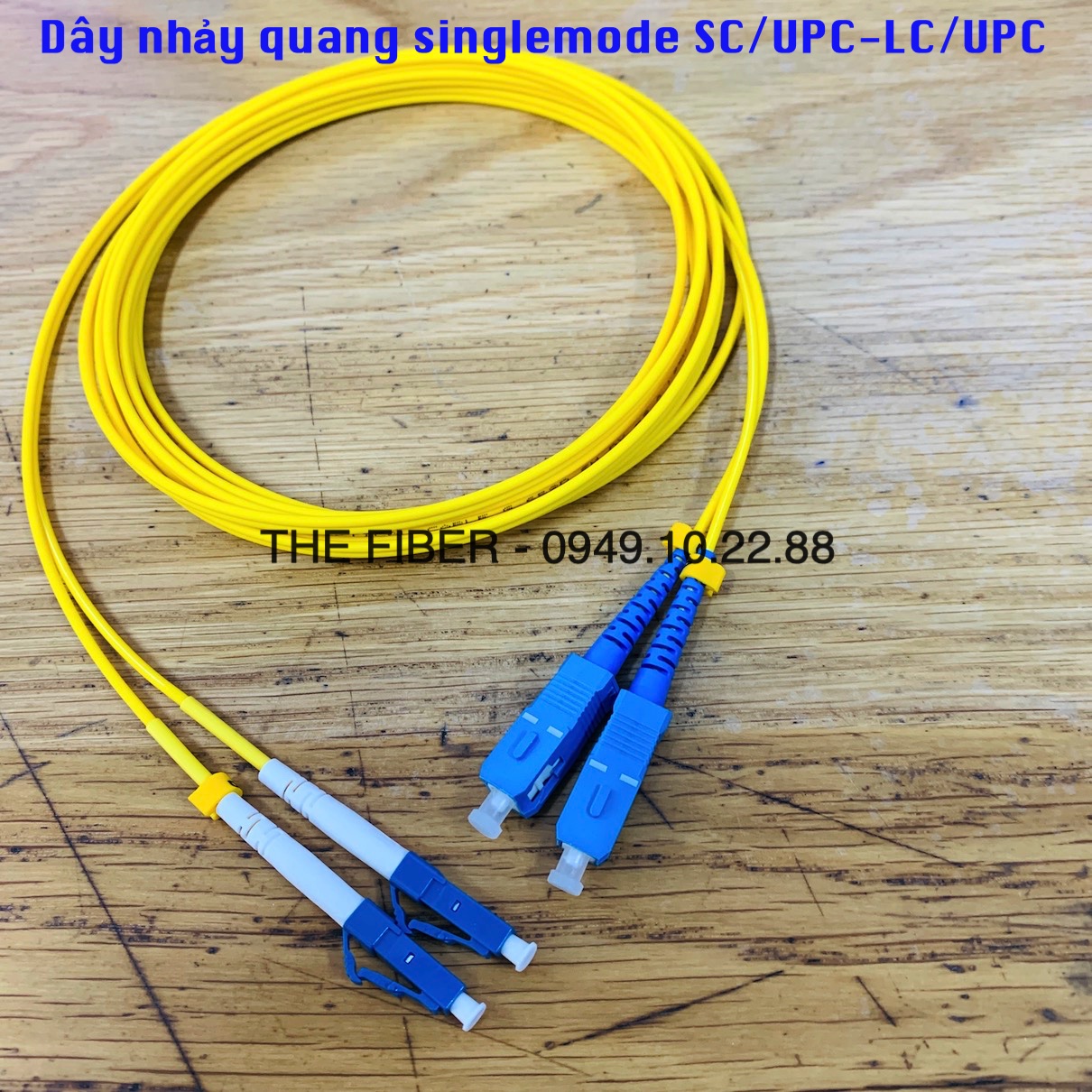 Dây nhảy quang singlemode sc/upc-lc/upc phi 2.0mm duplex lszh - chiều dài theo yêu cầu