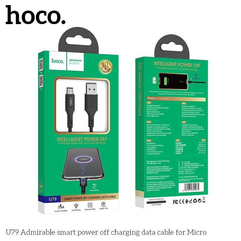 Cáp sạc Hoco U79 Micro USB 1.2M - Ngắt điện thông minh
